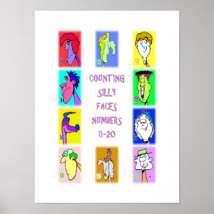 Póster Libro de Caras Tontas para Contar #2: Números 11-2