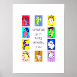 Póster Libro de Caras Tontas para Contar #2: Números 11-2