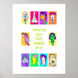 Póster Libro de Caras Tontas para Contar #3: Números 21-3