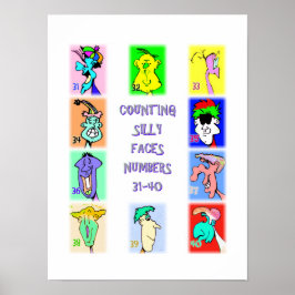 Póster Libro de Caras Tontas para Contar #4: Números 31-4