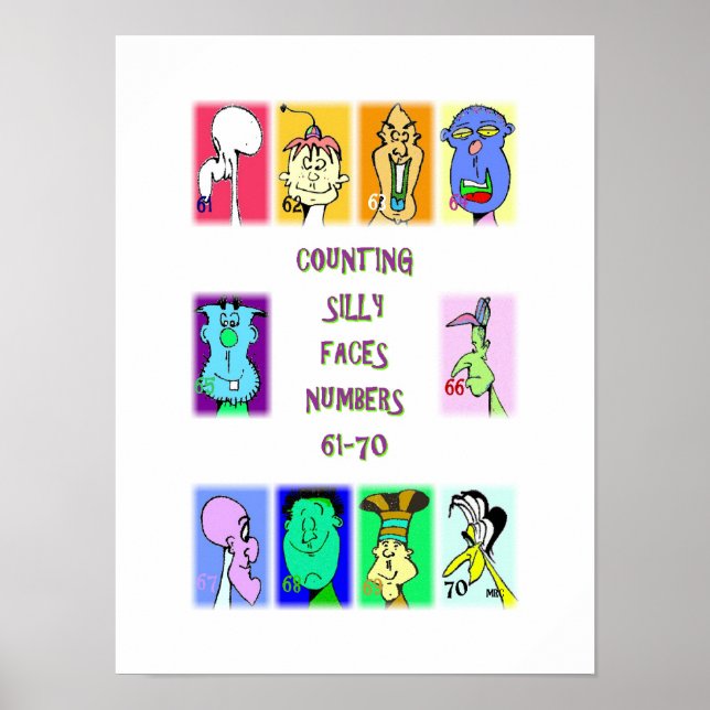 Póster Libro de Caras Tontas para Contar #7: Números 61-7 (Frente)