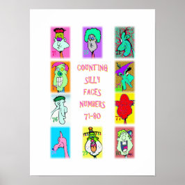 Póster Libro de Caras Tontas para Contar #8: Números 71-8