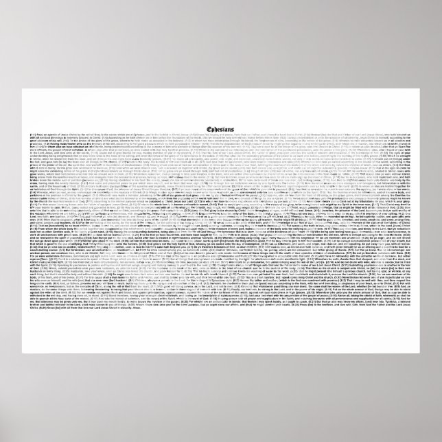 Póster Libro de efesios (texto completo de KJV) (Frente)