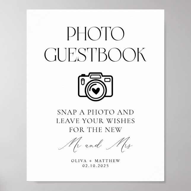 Póster Libro de Firmas con Fotos de Boda (Frente)