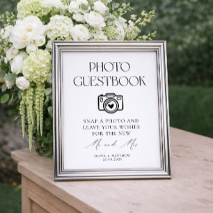 Póster Libro de Firmas con Fotos de Boda