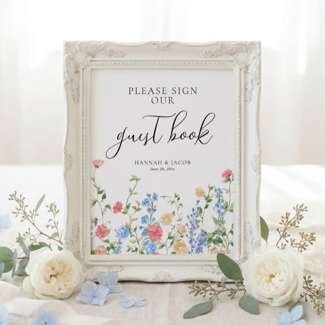 Póster Libro de firmas de boda con flores silvestres (Subido por el creador)
