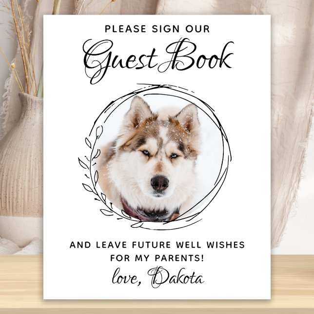 Póster Libro de firmas de boda de mascotas con foto perso (Subido por el creador)