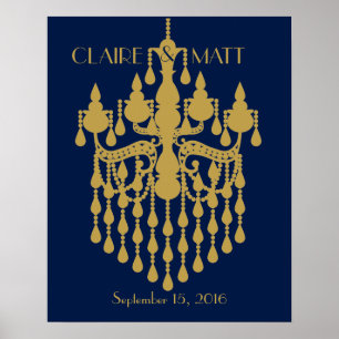 Póster Libro de firmas de boda Great Gatsby Art Deco