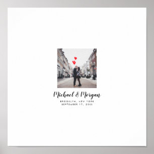 Póster Libro de firmas de fotos de boda para deseos escri