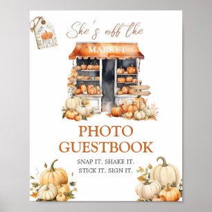 Póster Libro de firmas de fotos de calabaza de otoño She'