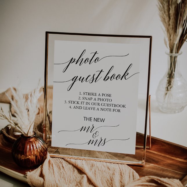 Póster Libro de firmas de fotos de caligrafía negra elega (Subido por el creador)