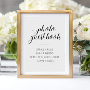 Póster Libro de Firmas de Fotos Elegantes para Boda