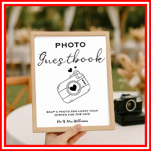 Póster Libro de firmas de fotos moderno elegante minimali
