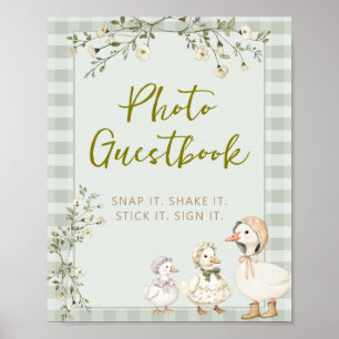 Póster Libro de firmas de fotos para baby shower de polli