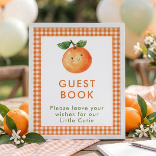 Póster Libro de firmas de gingham Little Cutie para Baby 