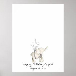 Póster Libro de firmas de huella delf dedo de elefante be