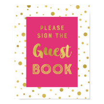 Libro de firmas de invitados con confeti dorado ro
