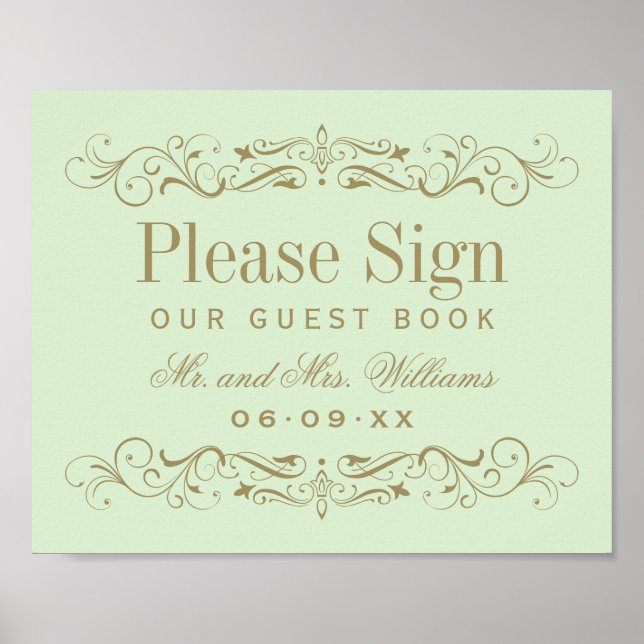 Póster Libro de firmas de invitados con trabajo de pergam (Frente)