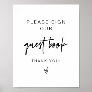 Póster Libro de firmas de invitados moderno contemporáneo