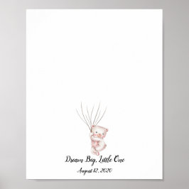 Póster Libro de firmas de la huella dactilar del osito