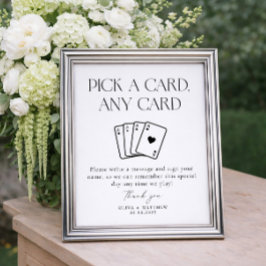 Póster Libro de Firmas de Tarjetas de Juego Boda