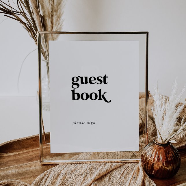 Póster Libro de firmas de tipografía negra moderna (Subido por el creador)