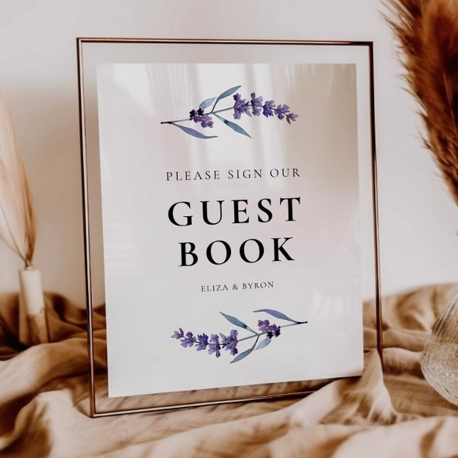 Póster Libro de firmas floral elegante de lavanda (Subido por el creador)