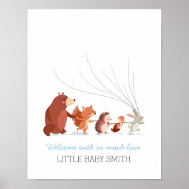 Póster Libro de firmas para baby shower huellas dactilare