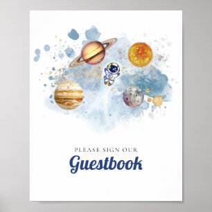 Póster Libro de firmas para el primer cumpleaños del cohe