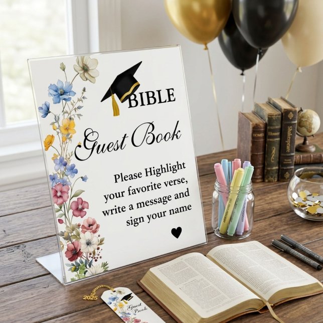 Póster Libro de firmas para invitados con Biblia para gra (Subido por el creador)