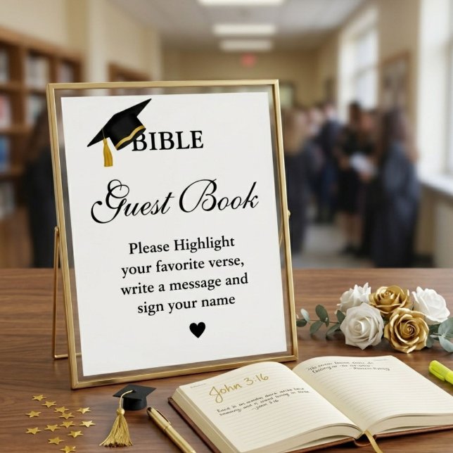 Póster Libro de firmas para invitados con Biblia para gra (Subido por el creador)