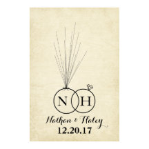 Libro de firmas para invitados de boda de huella d