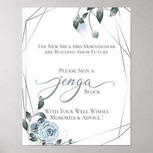 Póster Libro de Firmas para Invitados de Boda Jenga Signo