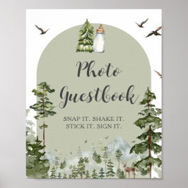 Póster Libro de fotos de Baby Shower de Oh Boy Pine Fores