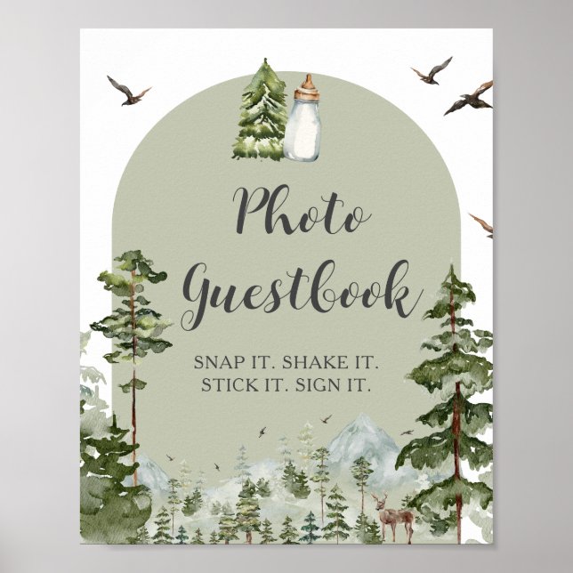 Póster Libro de fotos de Baby Shower de Oh Boy Pine Fores (Frente)