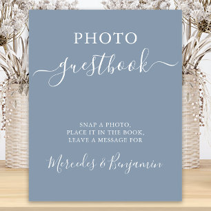 Póster Libro de Fotos de Boda Invitado Caligrafía Moderna