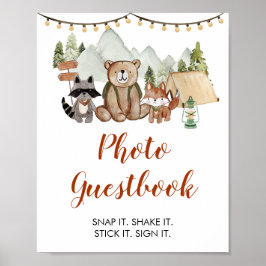 Póster Libro de fotos del cumpleaños de Woodland One Happ