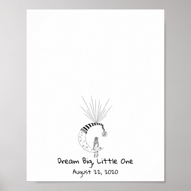 Póster Libro de globo con huella dactilar de niña sentada (Frente)