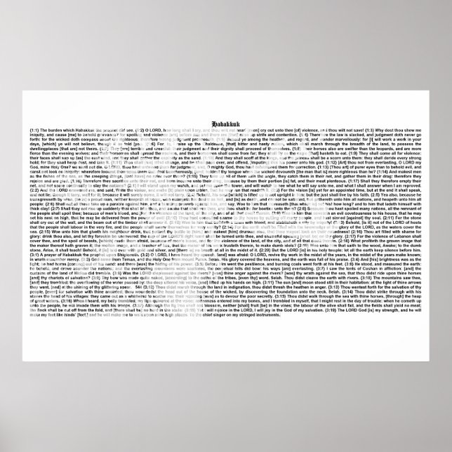 Póster Libro de Habakkuk (texto completo de KJV) (Frente)