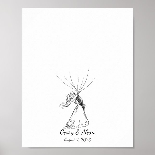 Póster Libro de ilustraciones de dibujos en tinta Boda Pa (Frente)
