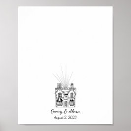 Póster Libro de ilustraciones de tinta sobre huellas dact