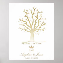 Libro de invitado de Boda de árbol de huellas digi