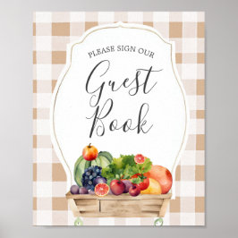 Póster Libro de invitado del mercado de hortalizas cultiv