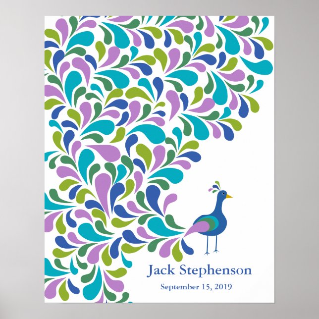 Póster Libro de invitados alternativo para baby shower pa (Frente)