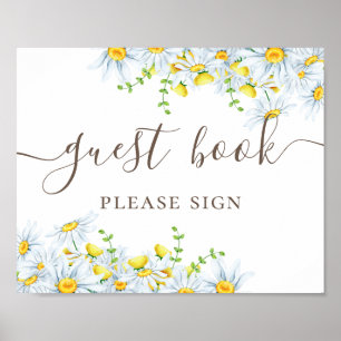 Póster Libro de invitados. Boda de caligrafía de margarit