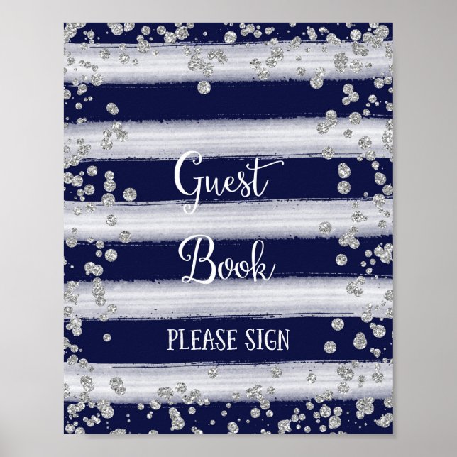 Póster Libro de Invitados Cartel de Boda Impreso (Frente)