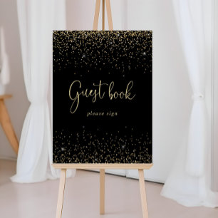 Póster Libro de Invitados con Letra Elegante y Confeti Do