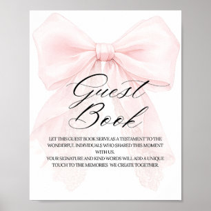 Póster Libro de invitados de baby shower moderno para niñ