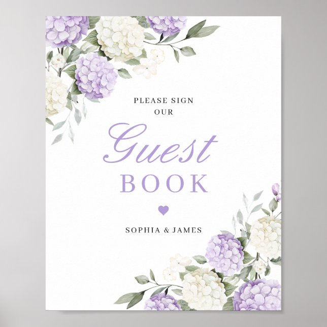 Póster Libro de invitados de boda con vegetación de Horte (Frente)