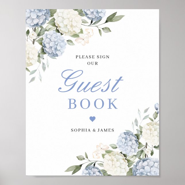 Póster Libro de invitados de boda con vegetación de horte (Frente)